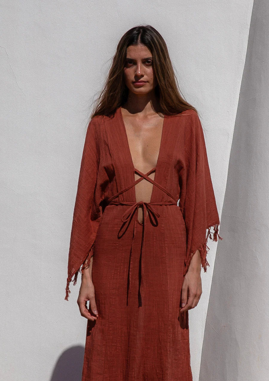 Elera dress, backed clay