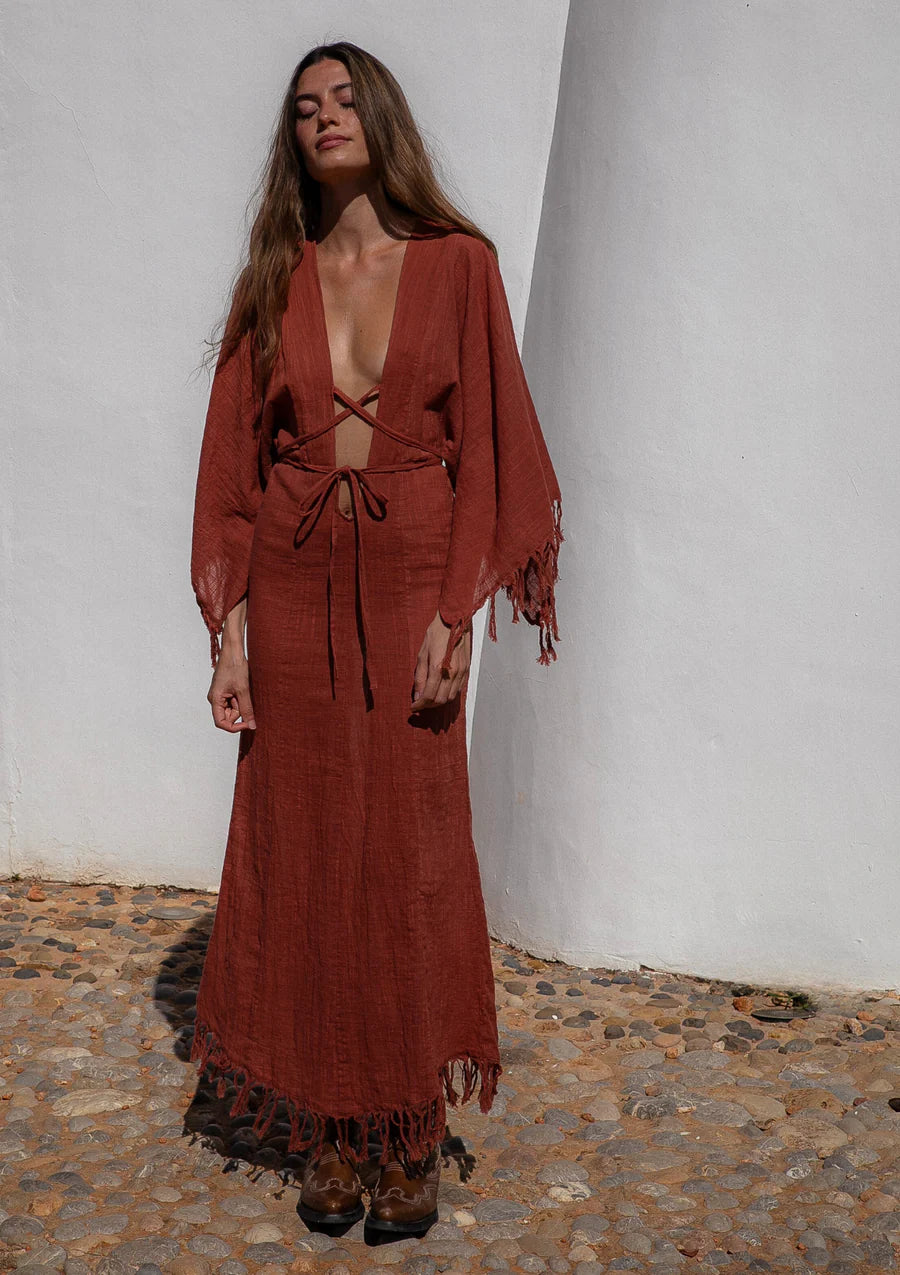 Elera dress, backed clay