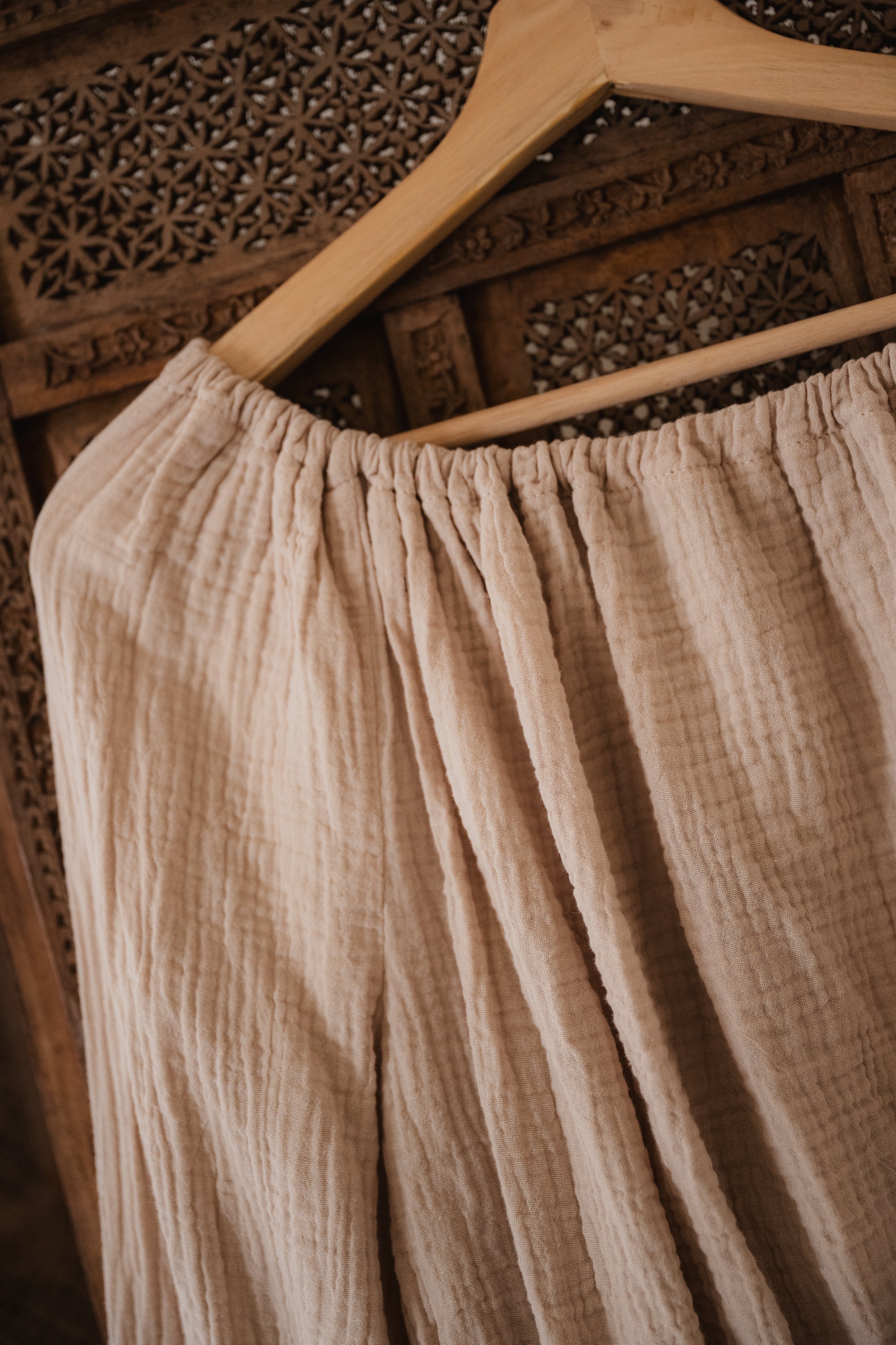Luna crop musselin blouse in beige