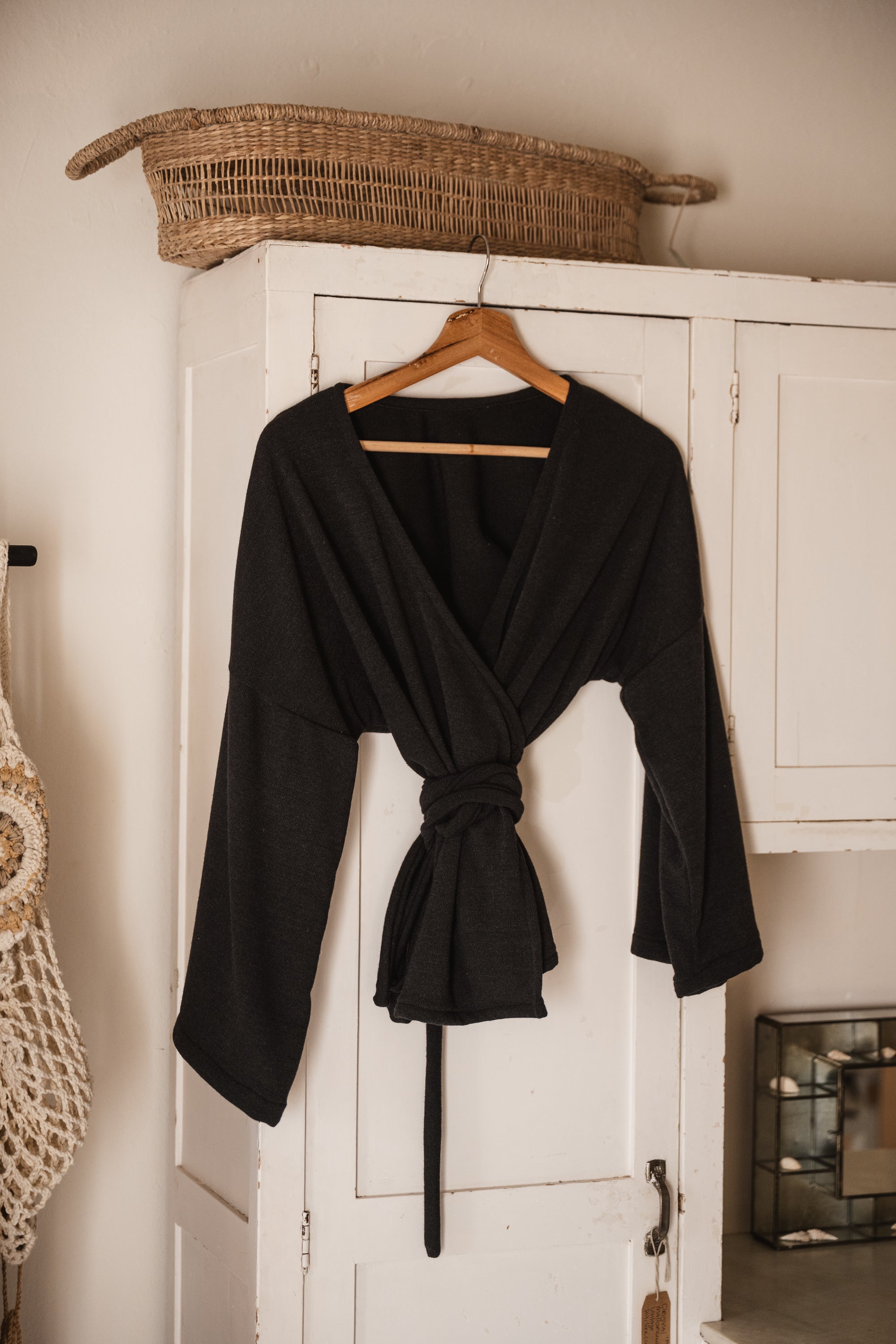 Wrap blouse in black