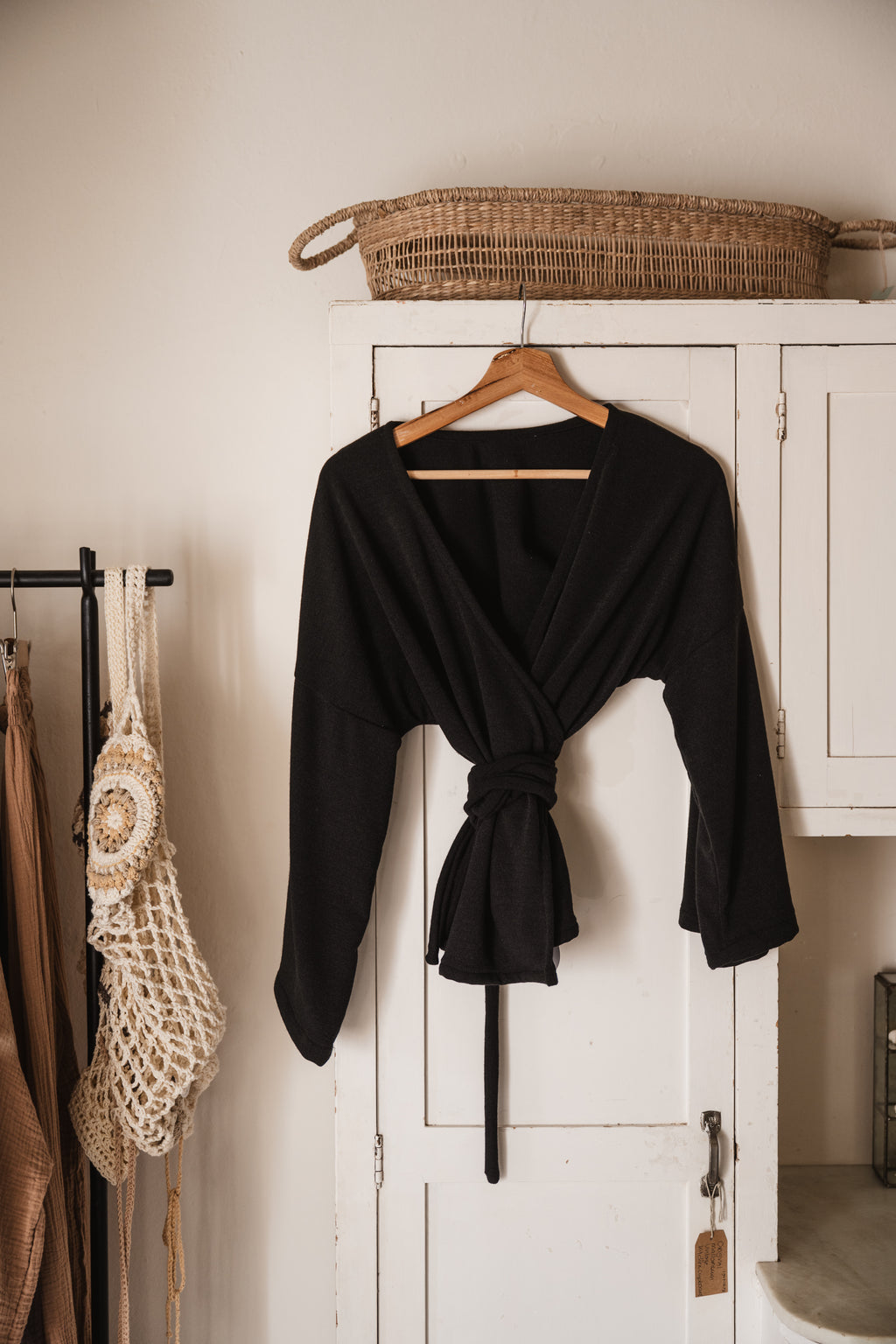 Wrap blouse in black