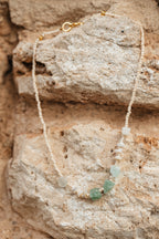 Meadow Jasper and Moonstone choker