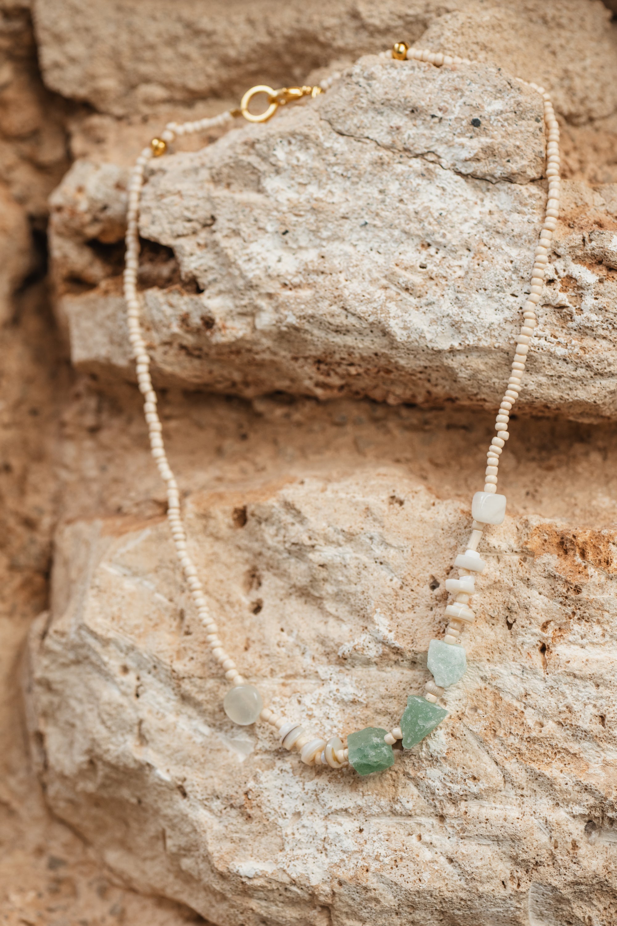 Meadow Jasper and Moonstone choker