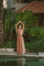The Kaya dress in terracota pink