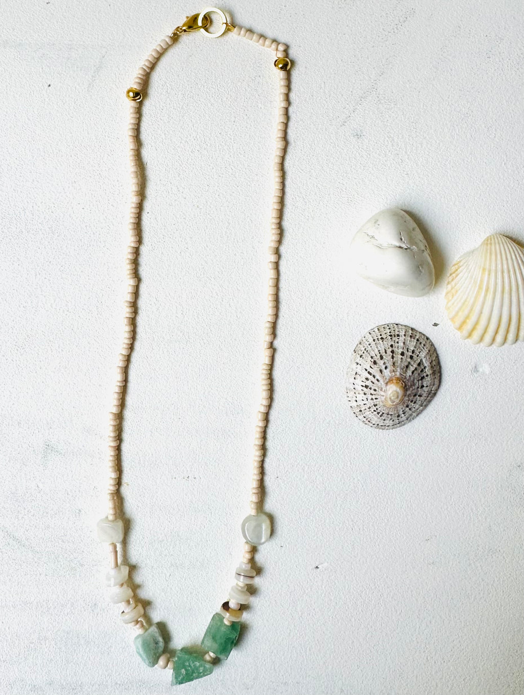 Meadow Jasper and Moonstone choker