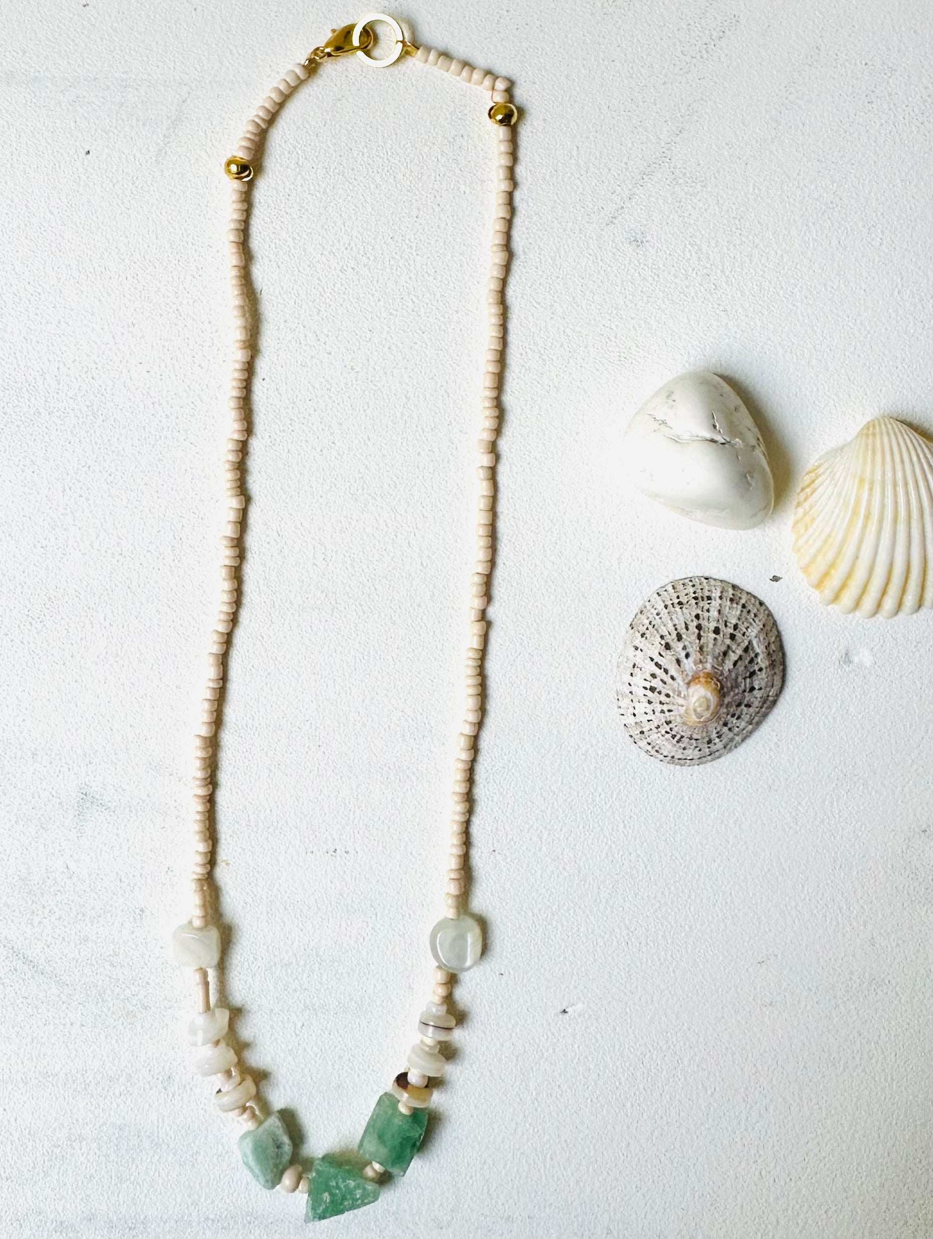 Meadow Jasper and Moonstone choker