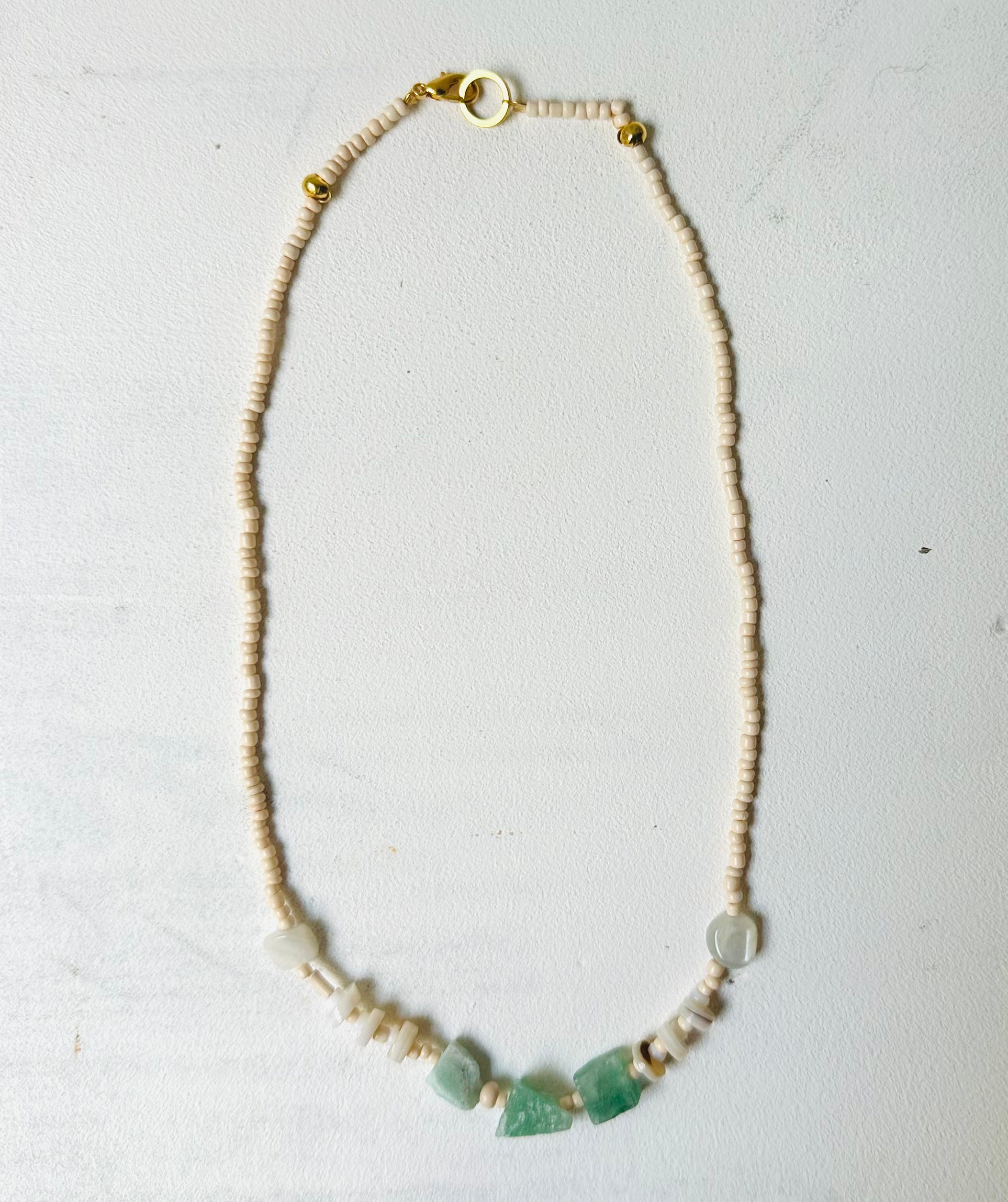 Meadow Jasper and Moonstone choker