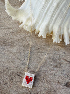 Small red heart necklace