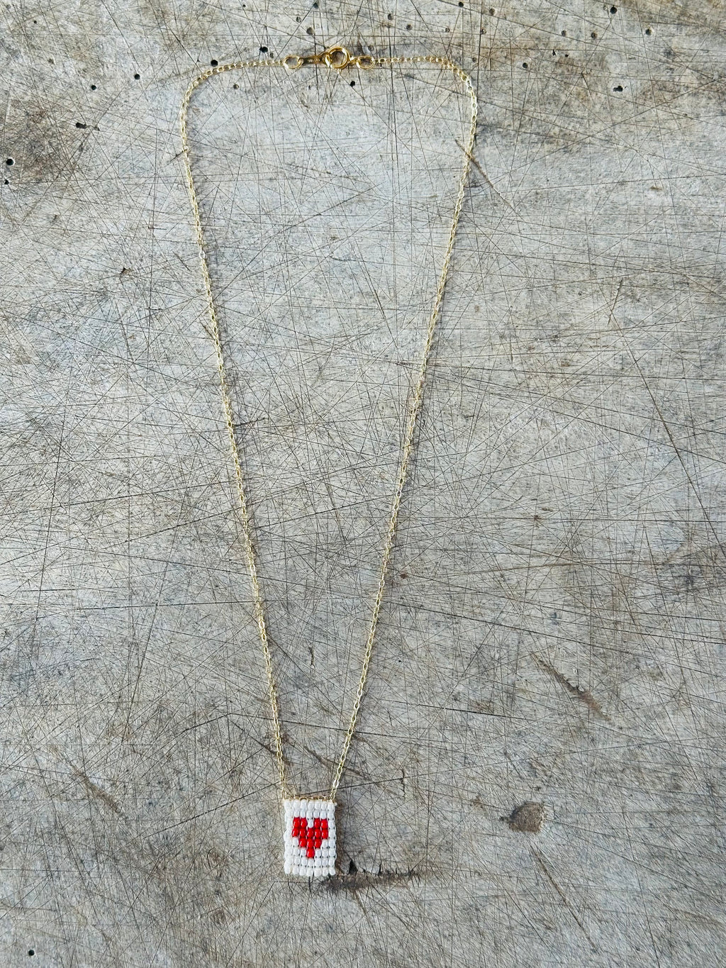 Small red heart necklace