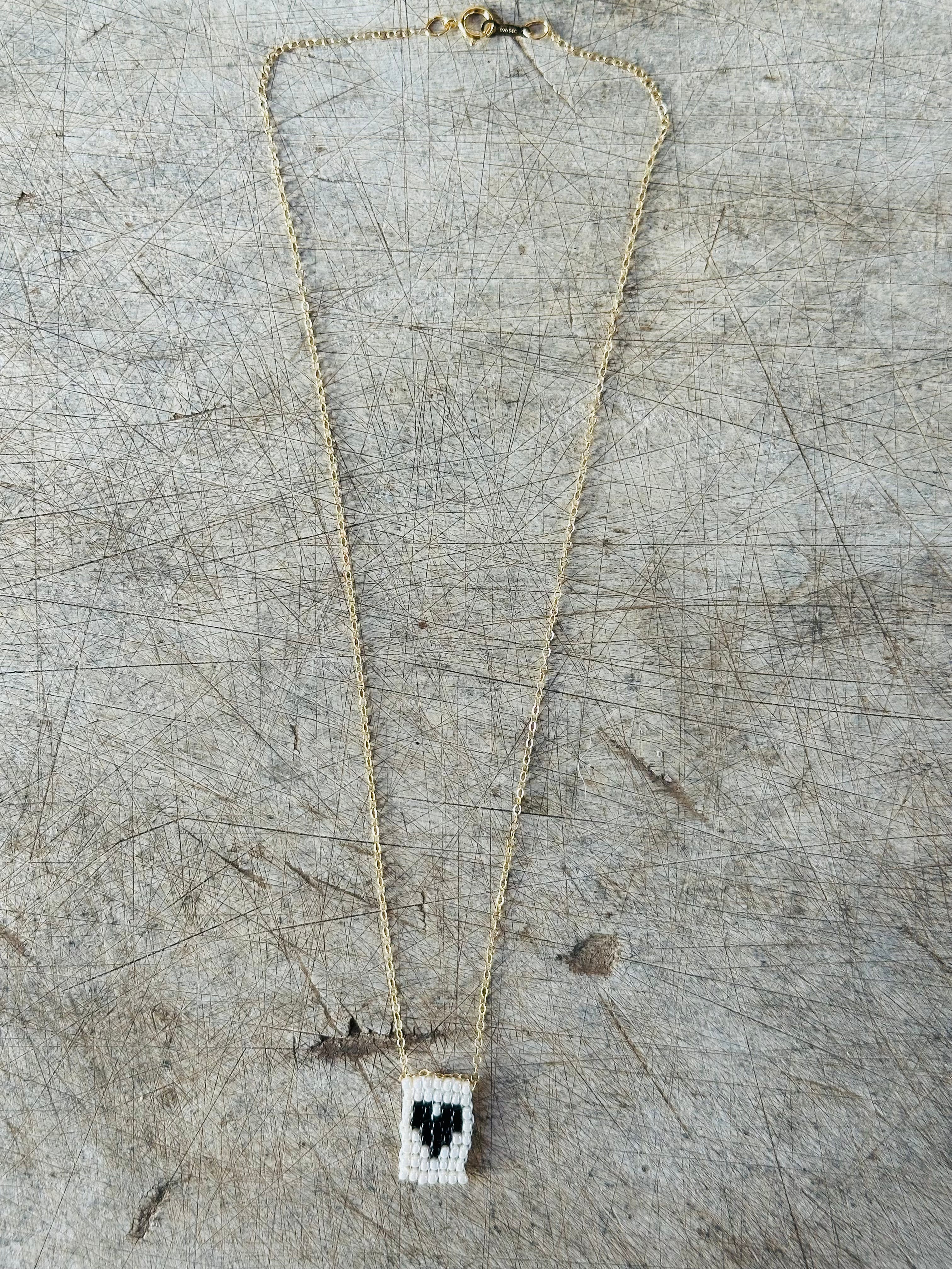 Little heart necklace, black