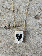 Little heart necklace, black