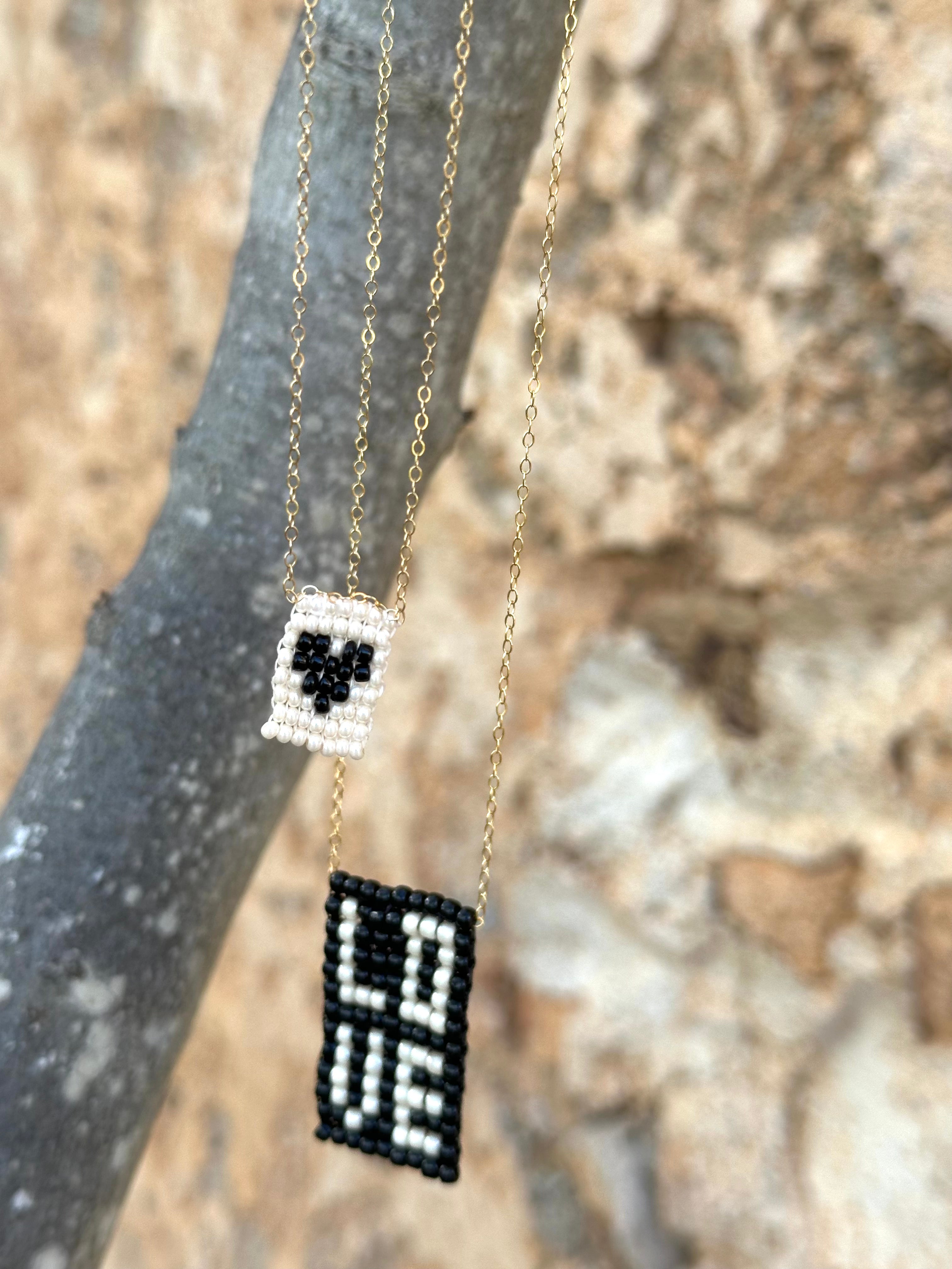 Little heart necklace, black