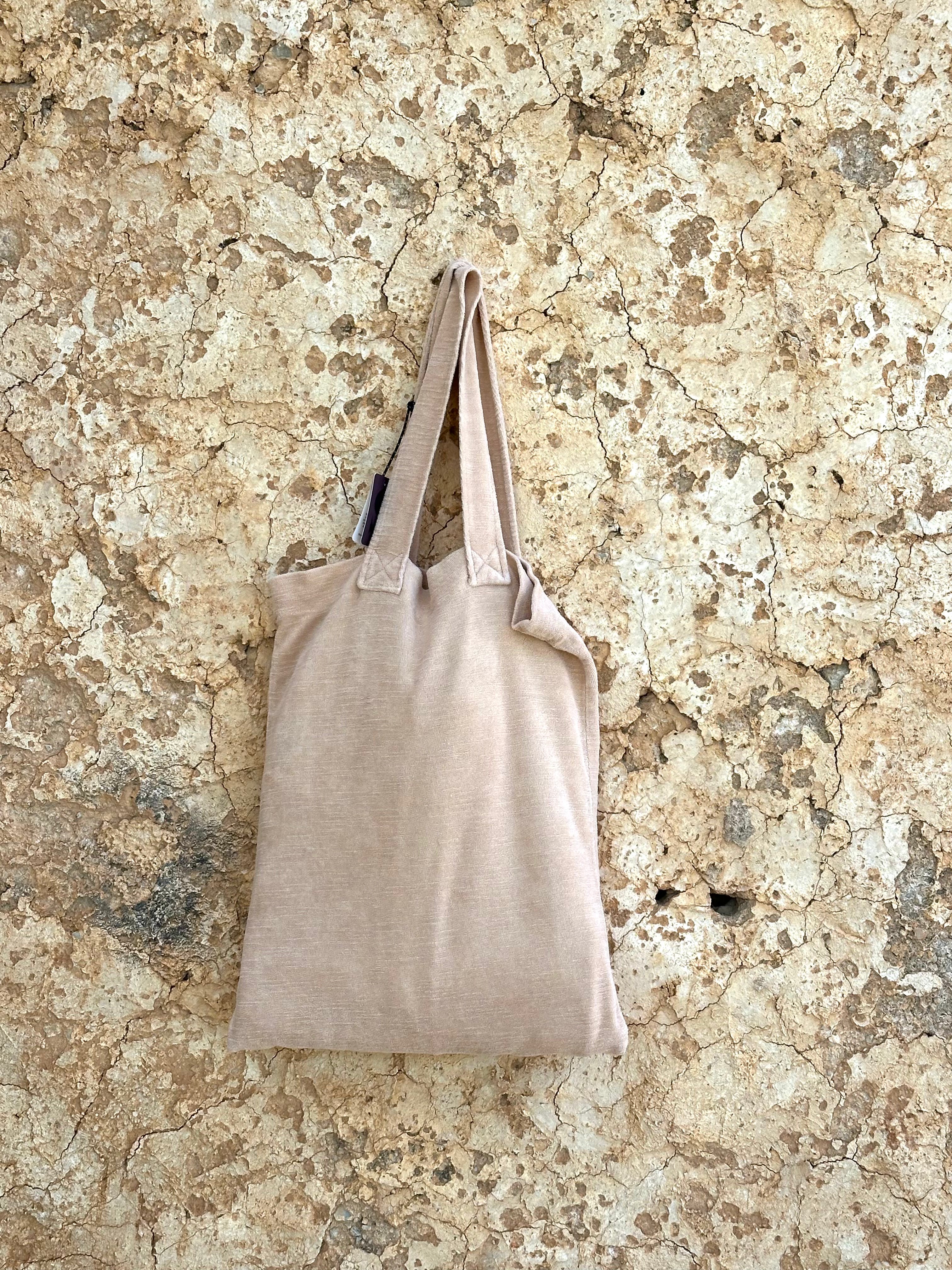 Terry cotton kaftan in Pale blush inclusive matching tote bag