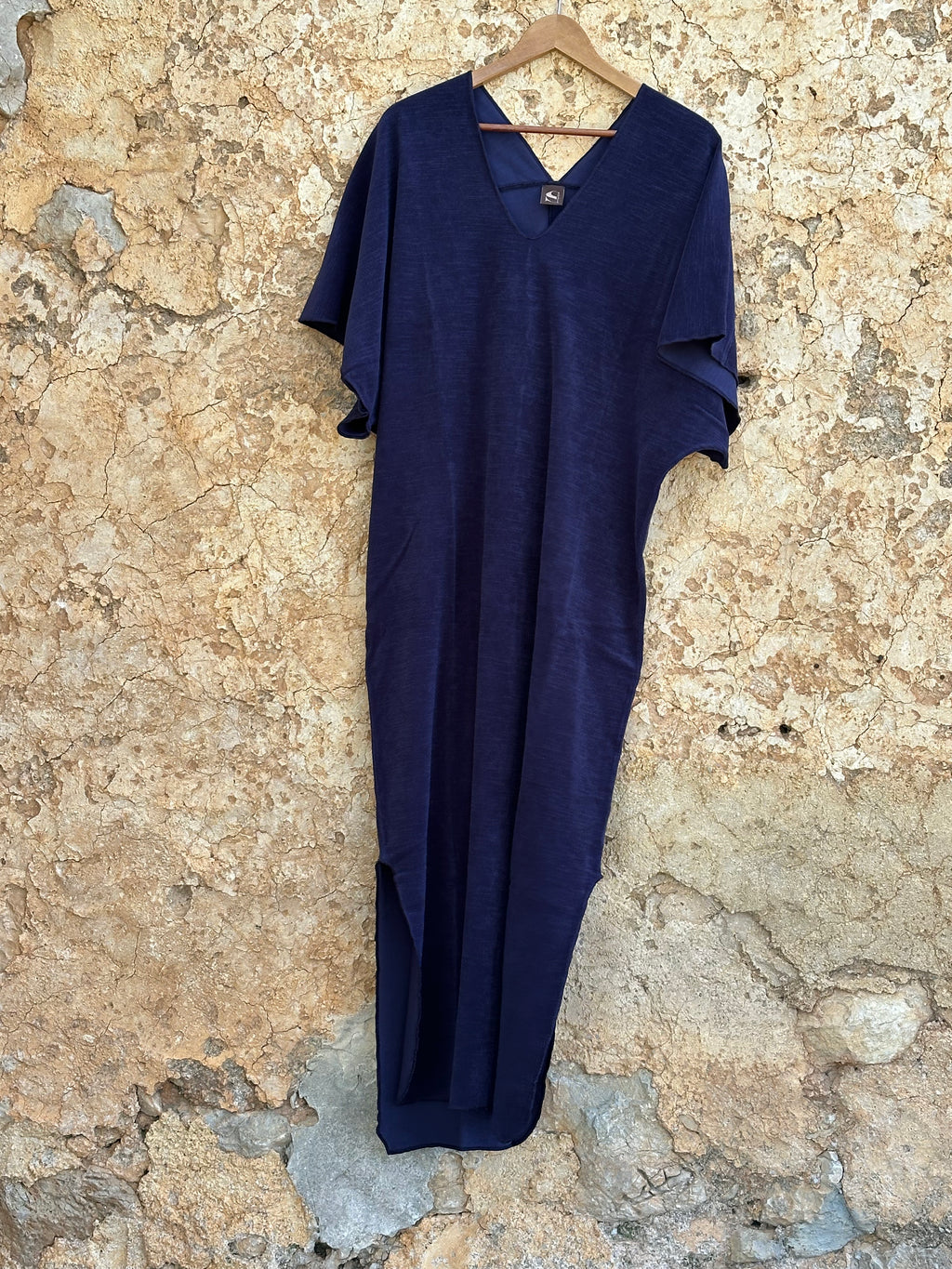 Kaftan dress,  night blue with matching tote bag