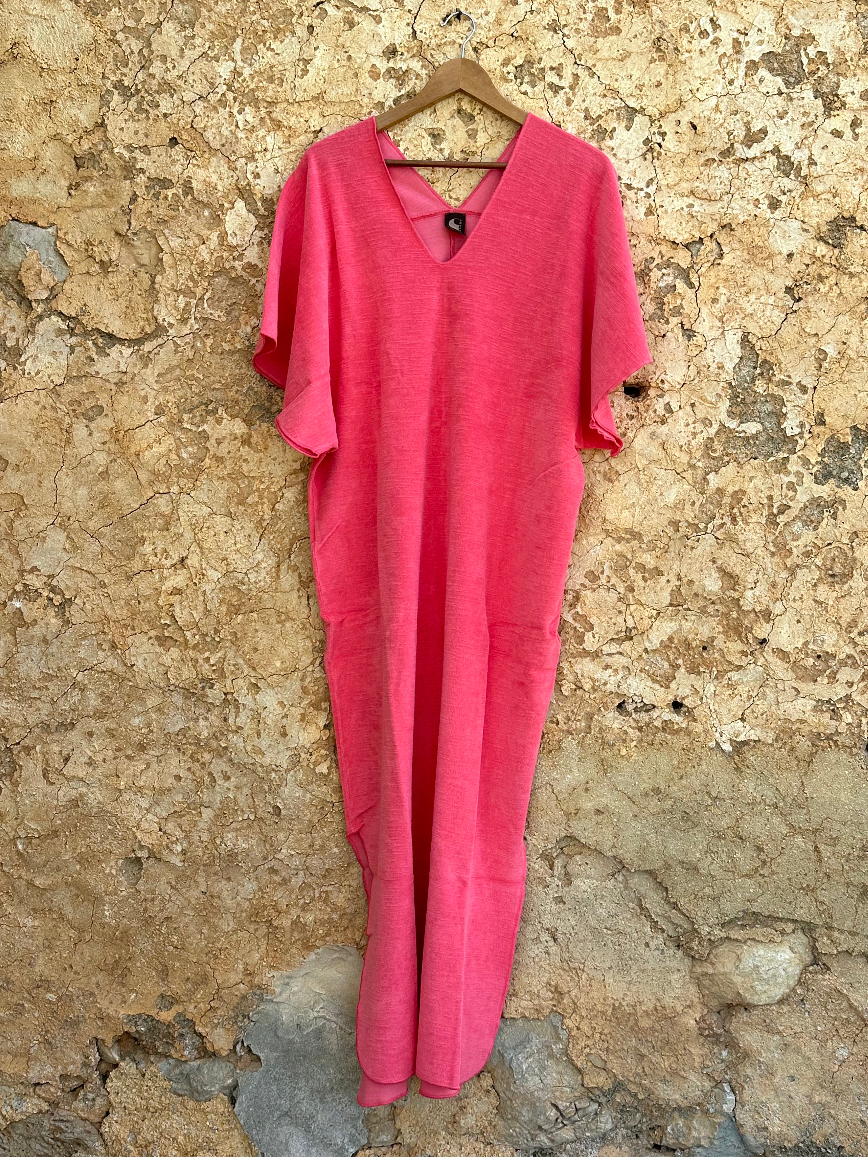 Terry cotton kaftan dress Desert rose
