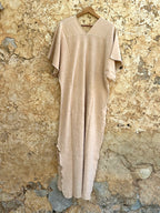 Terry cotton kaftan in Pale blush inclusive matching tote bag