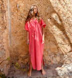 Terry cotton kaftan dress Desert rose